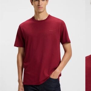 Boss Men's Burgundy Short Sleeve Tee
